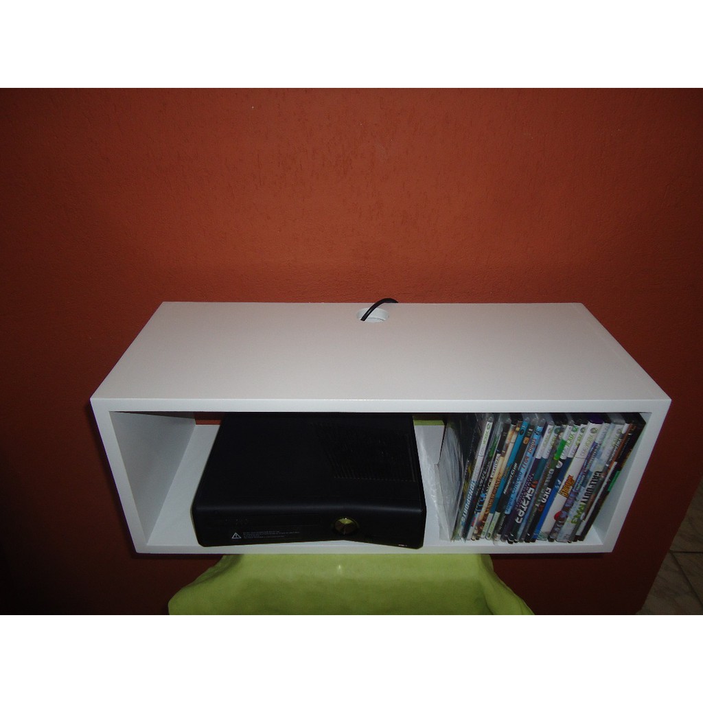 Nicho Video Game Console Aparelho 40x20x35cm Mdf Branc