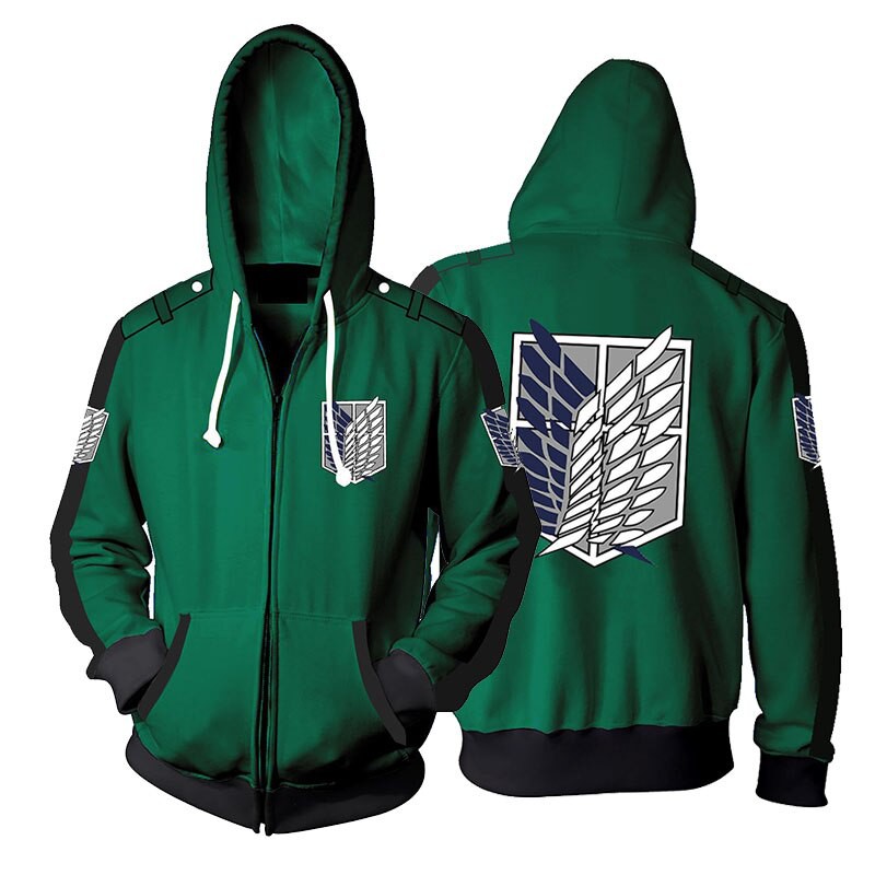 Jaqueta jeans de botão Attack on Titan Shingeki no Kyojin Legion Cosplay  Wings of Freedom Casacos com capuz, Perguntas frequentes, 3XL em Promoção é  no Buscapé