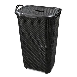 Cesto de roupa Rattan c/ Tampa e alça Basculada 50 litros - ARQPLAST
