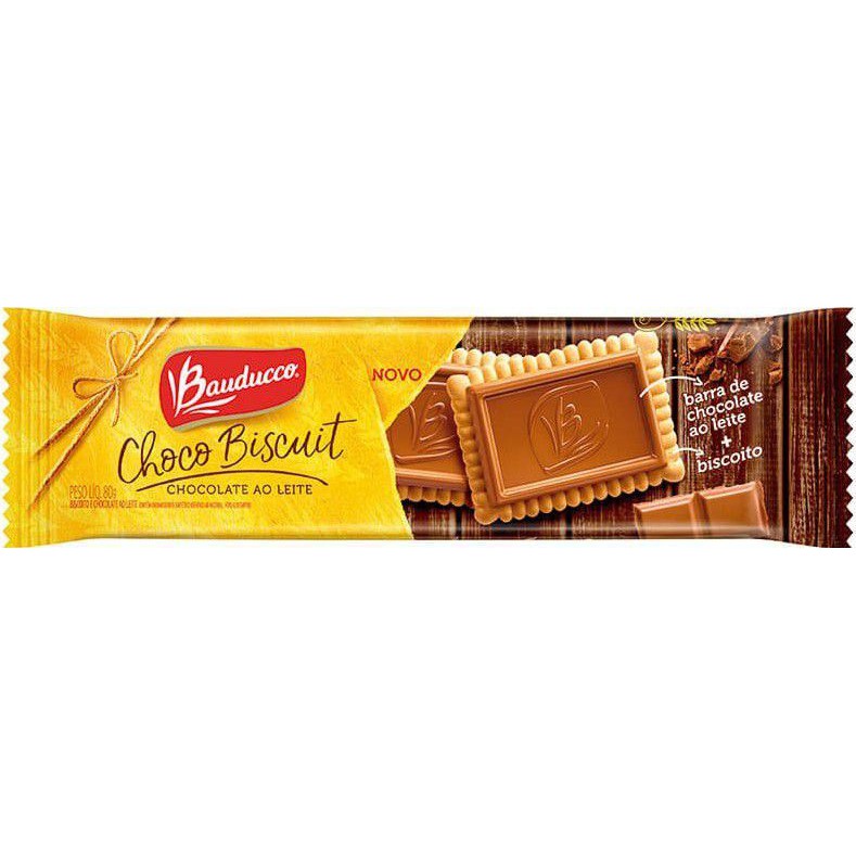 Biscoito Choco Biscuit Chocolate Ao Leite Bauducco Display 18x36g :  : Alimentos e Bebidas