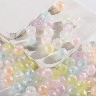 50pcs 8 10mm Acrílico Sereia Ji Round Beads Space Loose Beaded Colar Pulseira De Contas