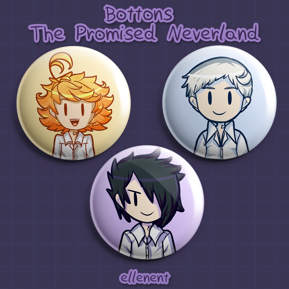 Bottons The Promised Neverland - Emma Ray Norman
