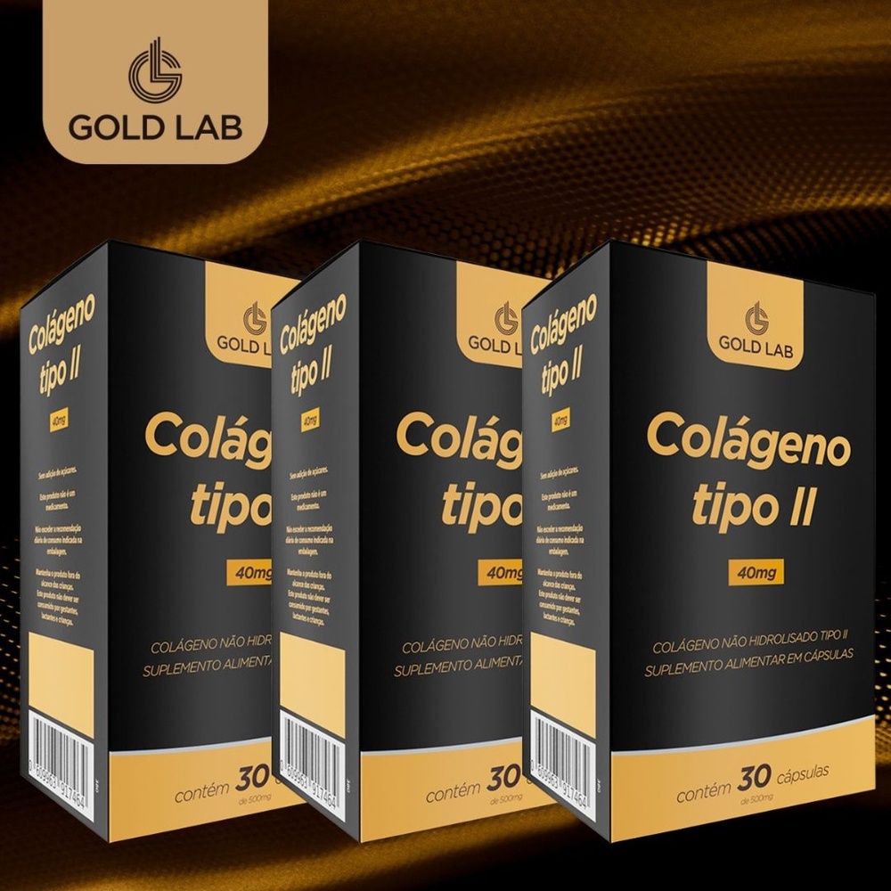 Kit Colágeno Tipo 2 Gold Lab Contra Dores nas Articulações Kit 3 x 30 ...