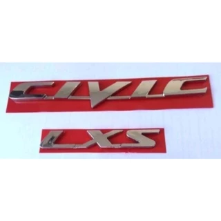 emblema letreiro Civic LXS cromada fita 3M ano modelo 2007 a 2011