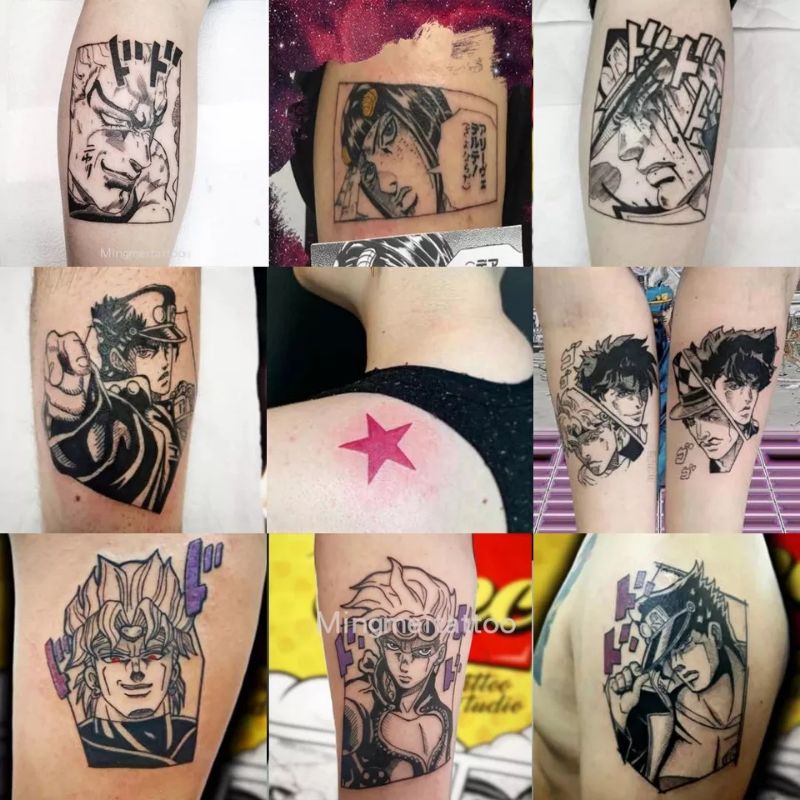 11 Tatuagens Anime Jojo S Bizarre Tattoo Fake Removível Cosplay Shopee Brasil