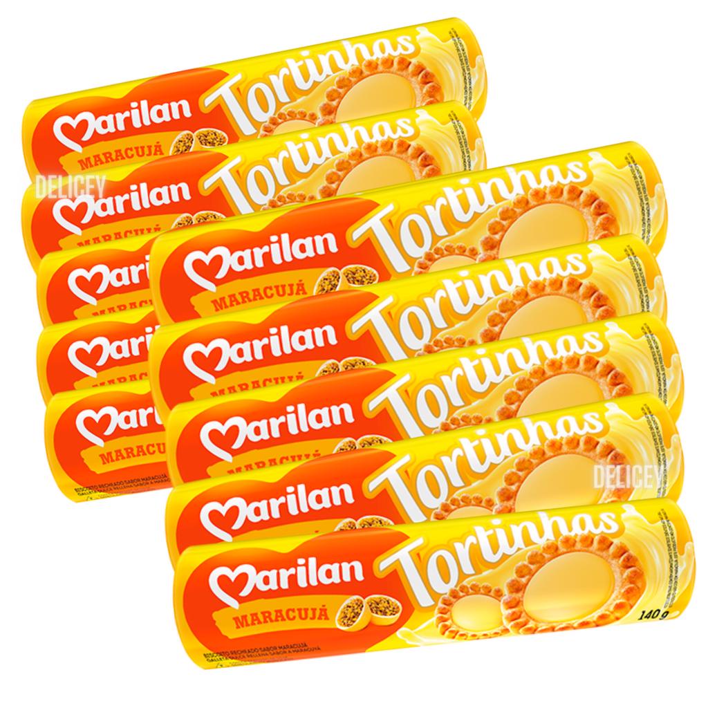 Kit 10 Biscoito Recheado Tortinhas Marilan Bolacha 140g | Shopee Brasil