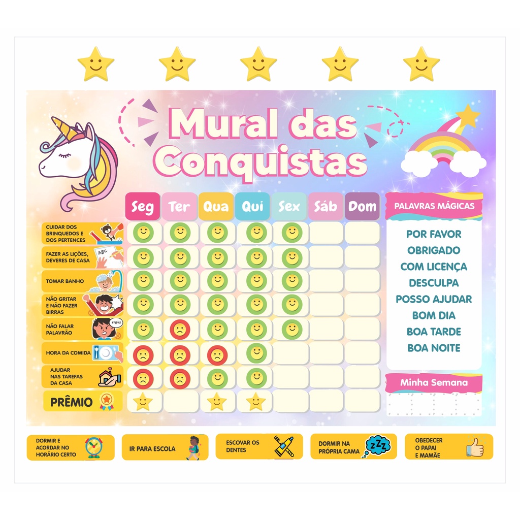 Quadro de Rotina Infantil - Painel Educativo - CriaMente Jogos