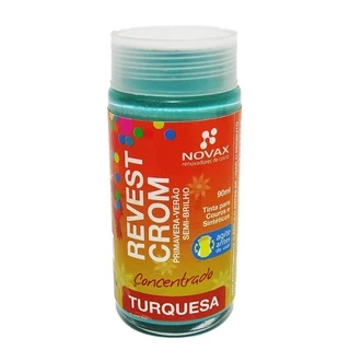 Tinta para couro Turqueza Semi-brilho Revestcrom - 90ml Sapato, bota, bolsa