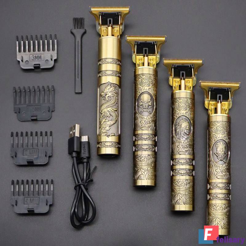Máquina De Cortar Cabelo Profissional Formato T9 Recarregável USB Vintage -  Faz a Boa!