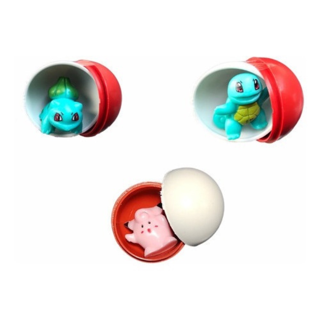 Pokebolas com Pokemon 24 Unidades Bonecos Miniaturas Sortidos Com Pikachu Incluso
