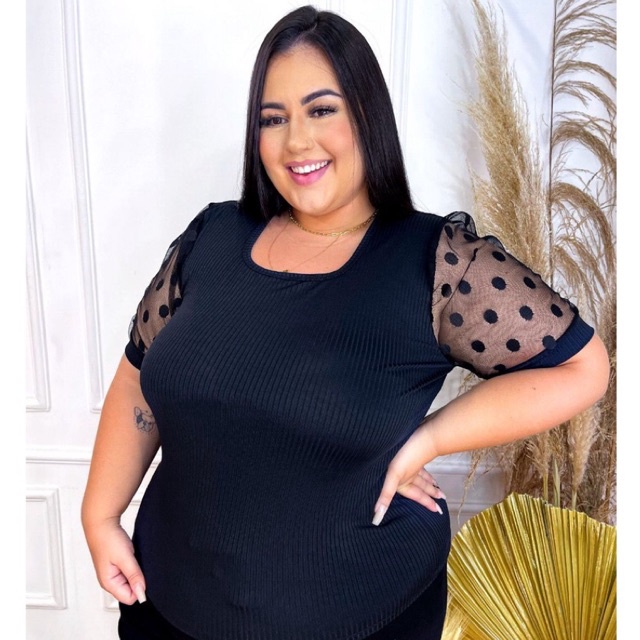 Roupas Plus Size Feminina Barata Blusa Manga Elegante Em 24h