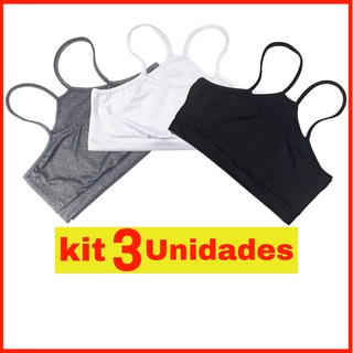 Kit 3 Top Fitness Alça Fina Nadador Cropped para Treino Academia Caminhada Atacado/Revender Envio Rápido
