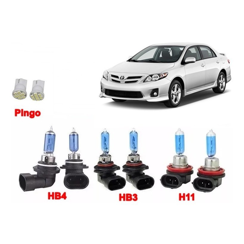 Kit Lâmpadas Corolla Super Branca Tech One 08 09 10 2011 12 2013 2014