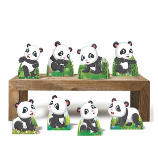 Luluca E Panda Kit 5 Display Mdf Decoração + 3 Quadros