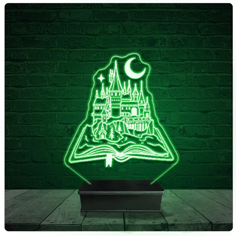 Luminária Abajur Acrílico Led - Hogwarts Harry Potter 02