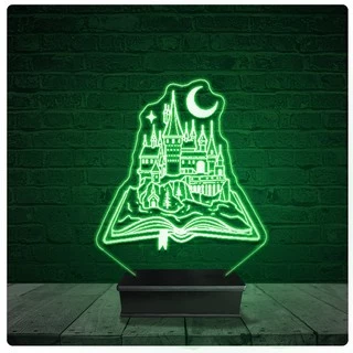 Luminária Abajur Acrílico Led - Hogwarts Harry Potter 02