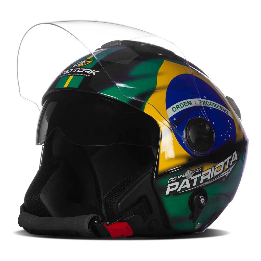 Capacete moto Aberto Pro Tork New Atomic Patriota Brasil