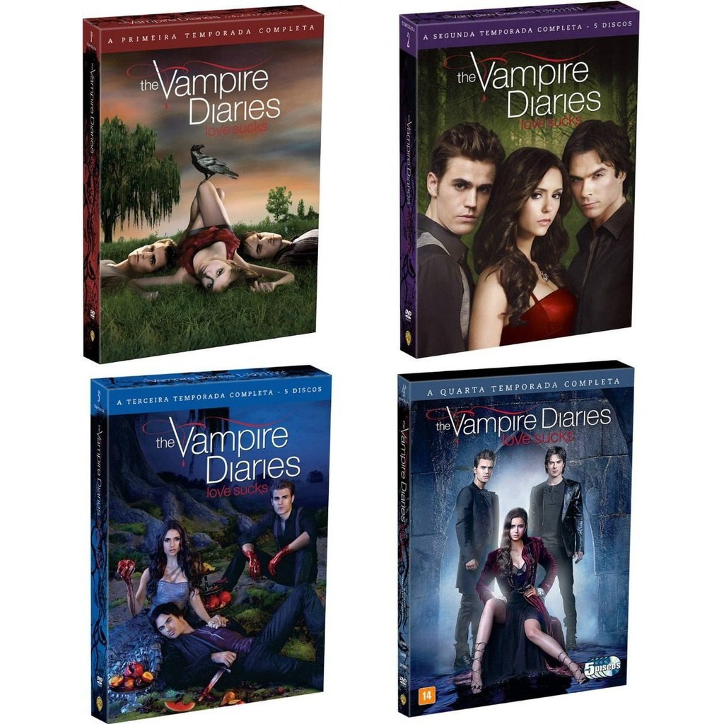 dvd the vampire diaries - love sucks - diários do vampiro - 4º temporada -  5 discos - originais