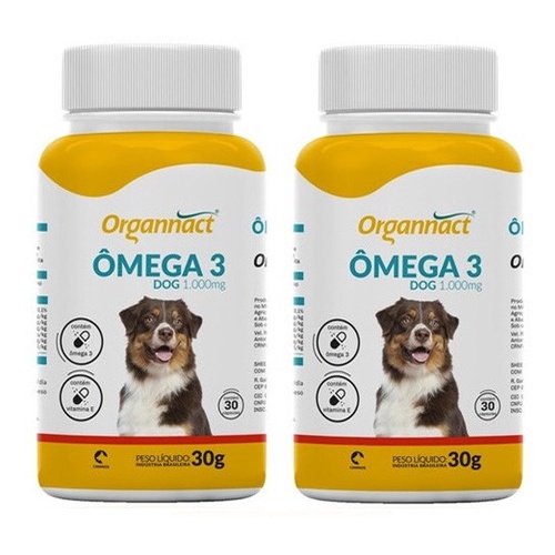 Kit 2 Omega 3 Dog 1000 Mg Organnact 30 G Suplemento Vitamini Shopee