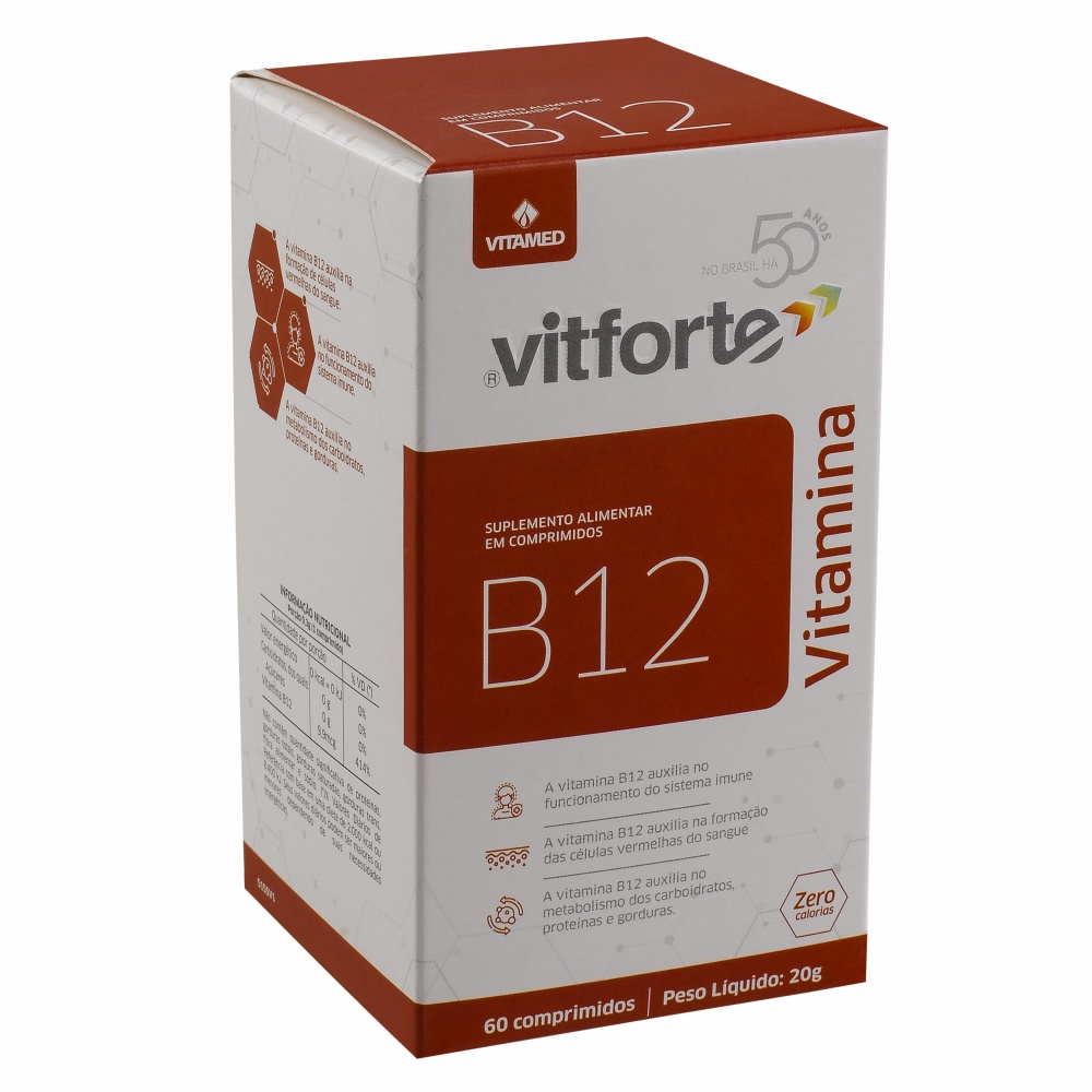 Vitamina B12 - Vitforte 60 Comp | Shopee Brasil