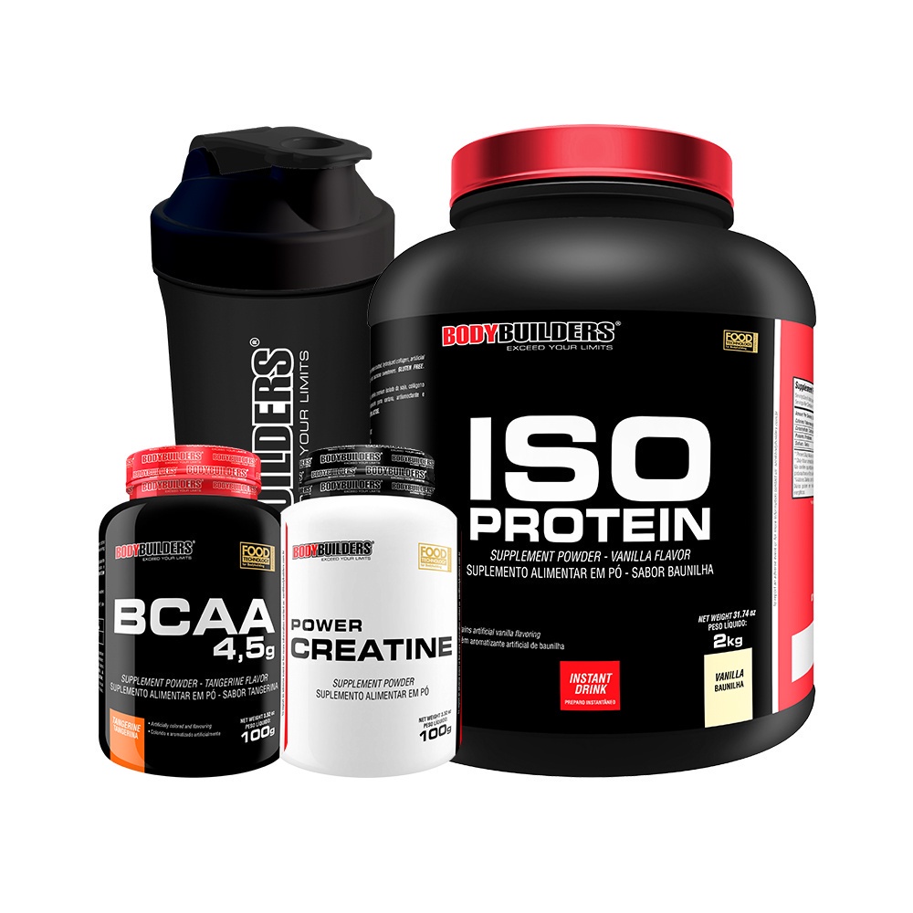 Kit Suplemento de Proteína Isolada Iso Protein 2kg + BCAA 4,5 100g ...
