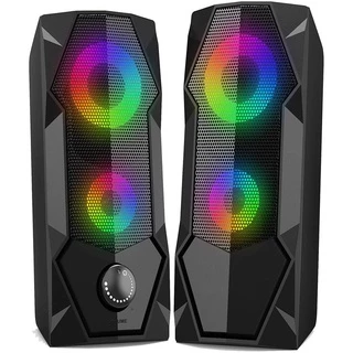 Caixa d Som Gamer Led Rgb Subwoofer Pc Computador P2 20w Rms