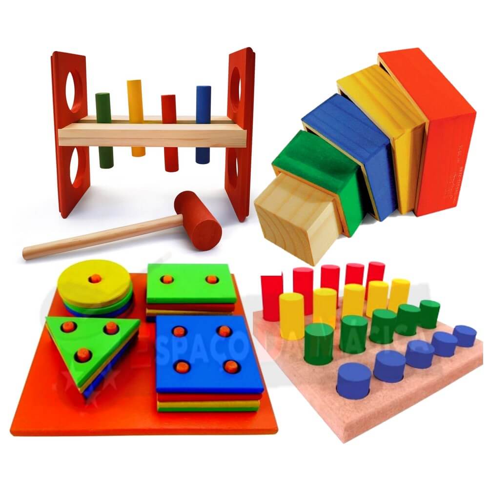 Brinquedo Educativo De Madeira Bebe 2 anos