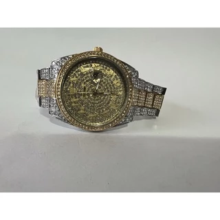 Relógio Masculino Rolex Dourado Relogio Cravejado Diamante IcedOut Brilhante Festa Presente Submariner Oyster Daytona