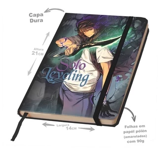 Caderno SKETCHBOOK Solo Leveling para desenhar 21x14cm CAPA DURA