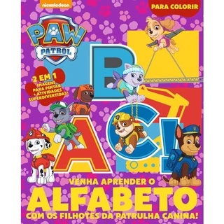 Patrulha Canina: Aprenda o Alfabeto - Atividades para Colorir