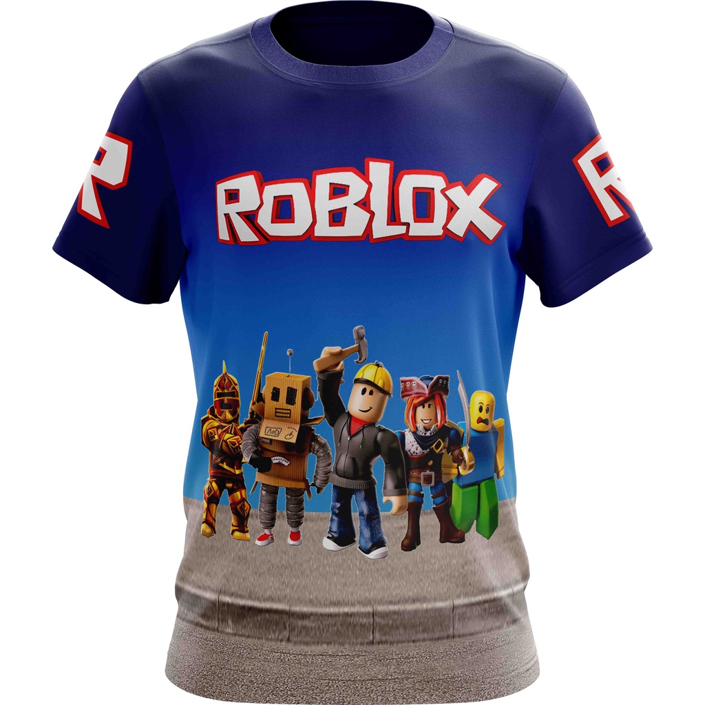Camiseta Infantil Roblox Robo Blocos