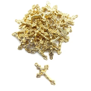 Cruz Tradicional (Pct c 10 pçs)Para Fabricar Terço e Terço Pulseira - Med: 3,1CM X 1,8CM