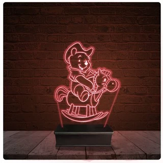 Abajur Luminária Acrílico Led - Ursinho Pooh Disney 02