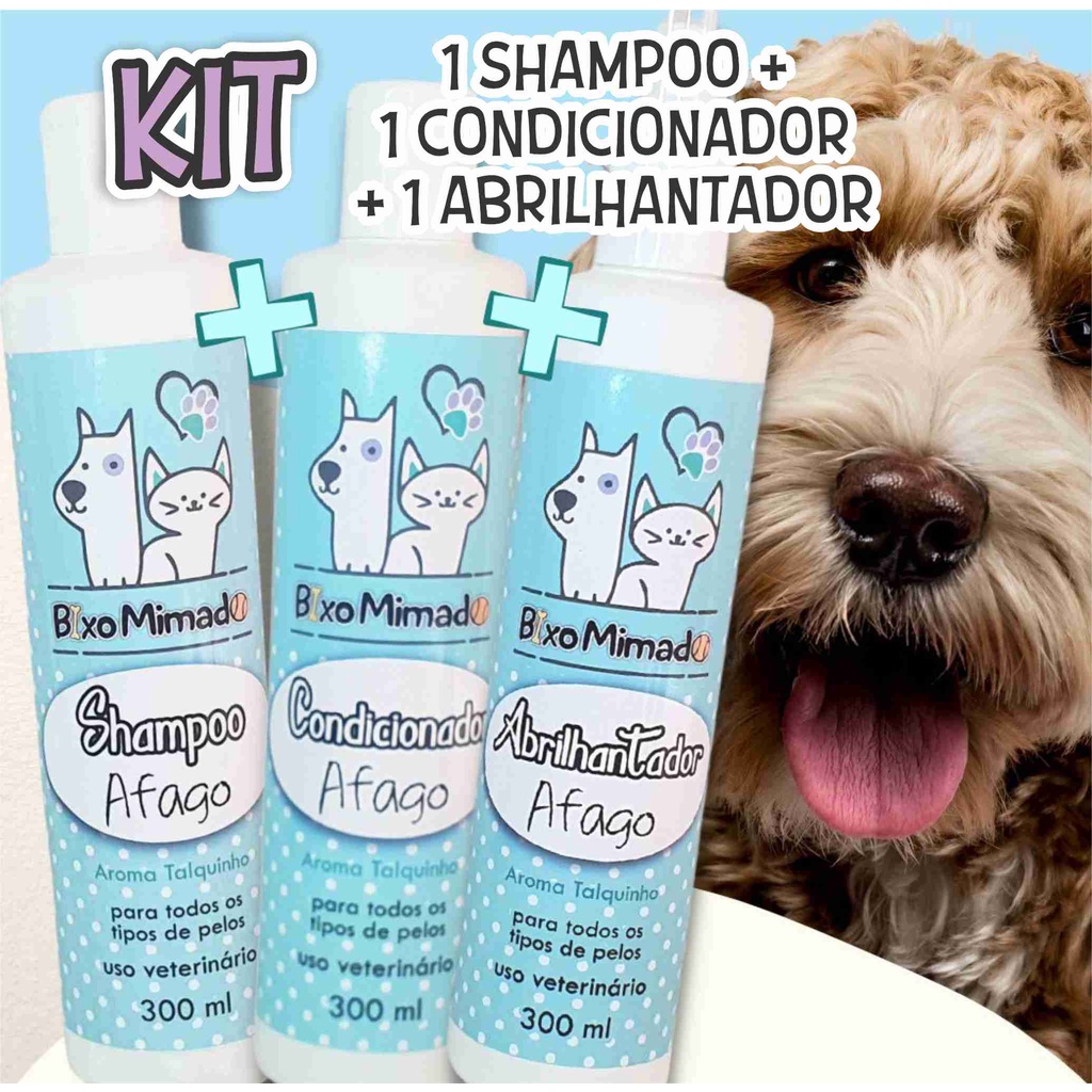 Kit Shampoo Pet + Condicionador Pet Líquido Vegano 300ml Cada