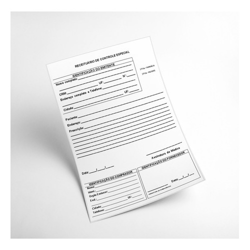 Receituário Médico P/ Controle Especial-100 Folhas 15x21cm