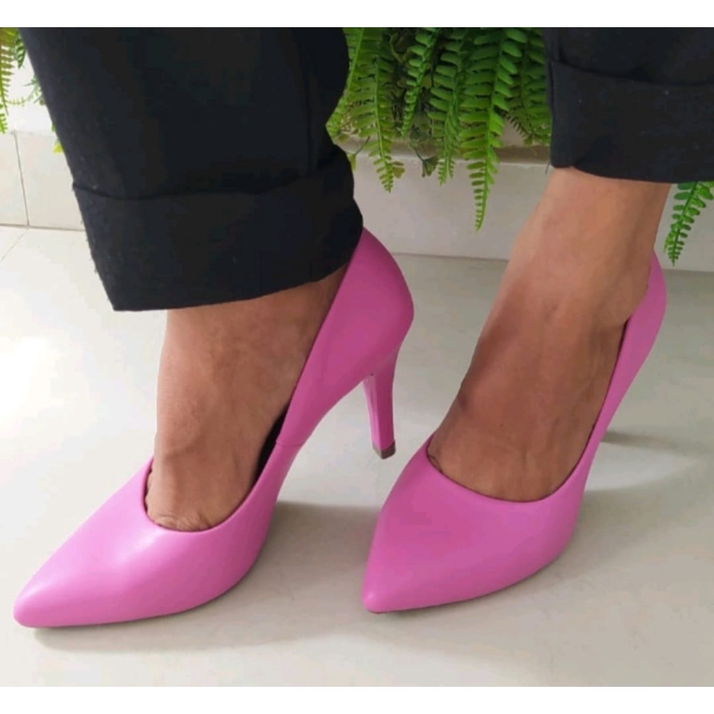 Scarpin rosa store bebe salto baixo