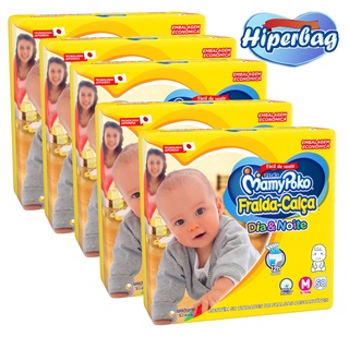 Kit 05 Hiper Bag FRALDA CALÇA Descartável DIA&NOITE MamyPoko - M - 290 Unidades - Tecnologia Japonesa
