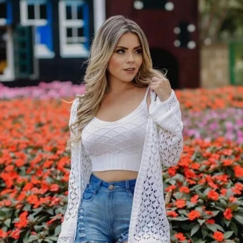 Conjunto Cardigan e Cropped Moda Blogueira Shopee Brasil