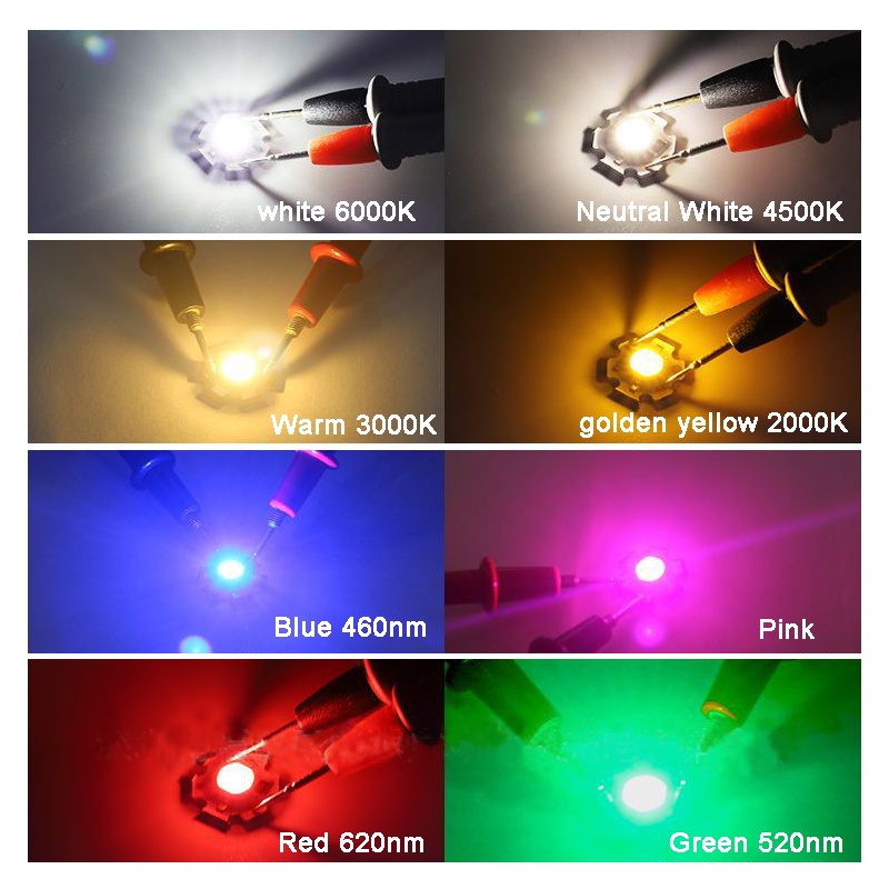 10 Pcs Entrada 3.7V 5V 1W 3W Branco Verde Azul Royal 10 Pcs Entrada 3.7V 5V 1W 3W Branco Verde Azul Royal
