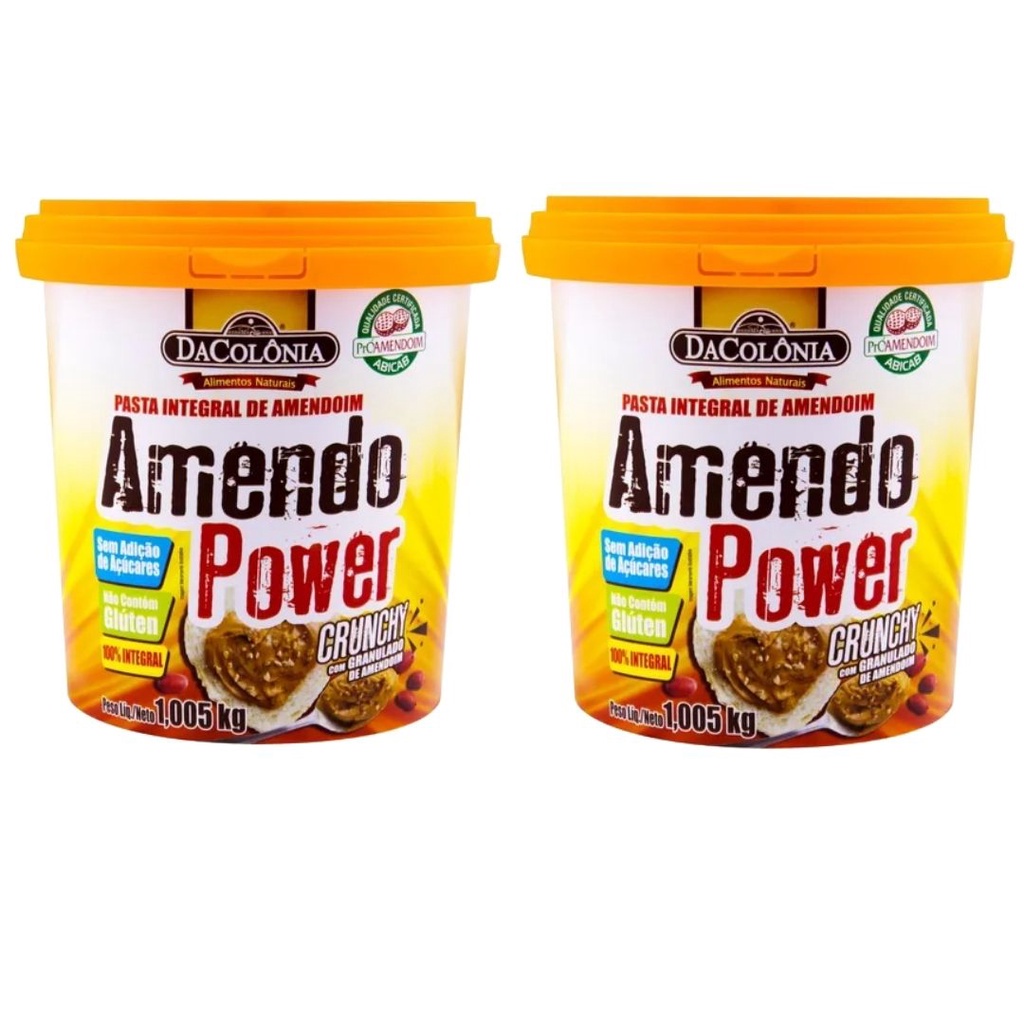 Pasta de Amendoim Com Avelã e Cacau Amendo Power 450g DaColonia - UP  NUTRIÇÃO