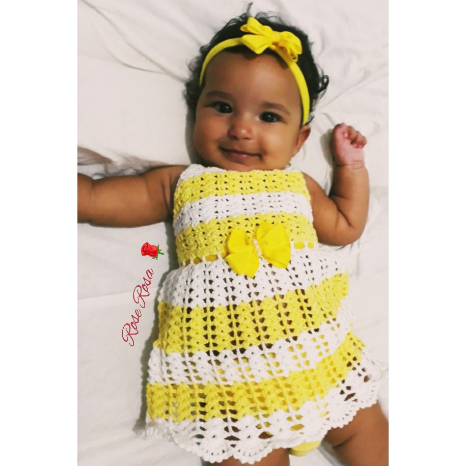 Vestido best sale croche amarelo