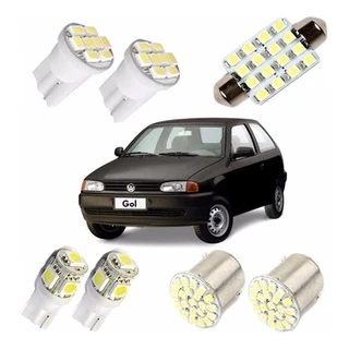 Kit Lampadas Led Super Branca Gol G2 Pingo Teto Placa
