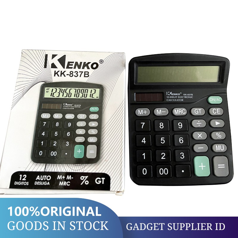 Calculadora De Mesa Empresarial KK-837B De 12 Dígitos | Shopee Brasil