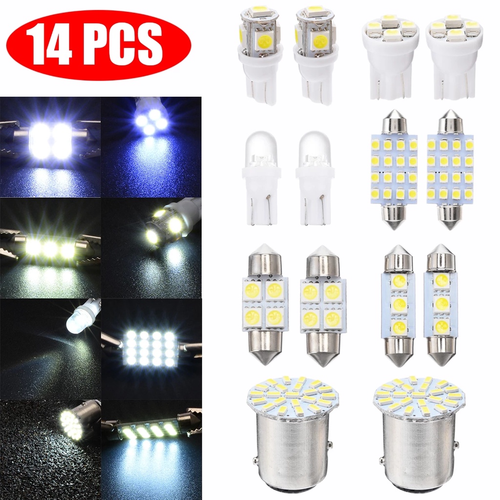 14 Pcs/Set LED 1157 T10 31/36/41mm Conjunto De Luzes Interiores De Automóveis/Luz De Emergência Para Substituição De Placas De Porta