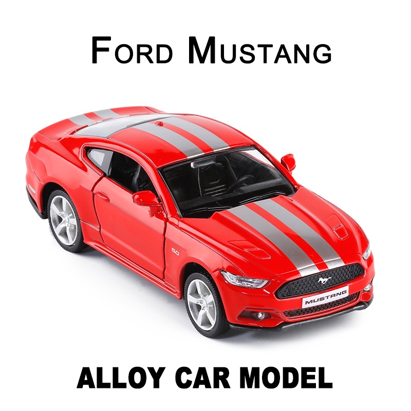 RMZ City Ford Mustang Modellino Auto In Scala 1/36 - Lega Di Zinco, Porte Aperte, Effetto Train Back - Nero - 2