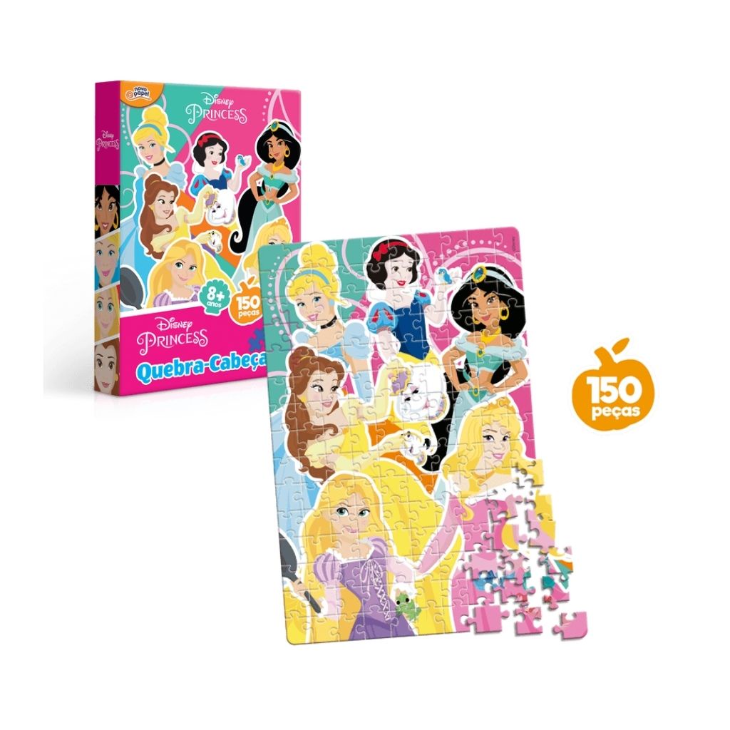 Quebra-Cabeça - Princesas Disney - Coração - 80 Peças - 2018