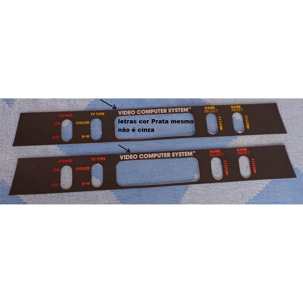 adesivo (acetato/ policarbonato) para reposição do painel do atari 2600