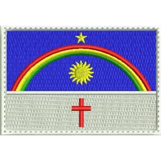 Patch bordado 8x5,5 cm bandeira Pernambuco oficial ou negativa com  carrapicho, para costurar ou termocolante