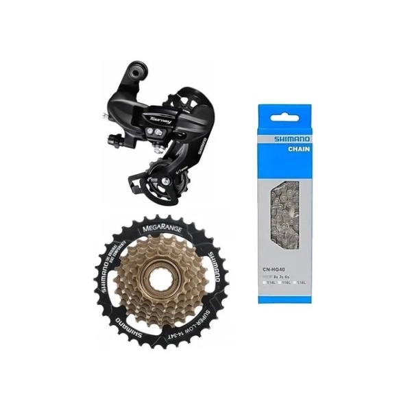 Kit Shimano Mega Range 21v (Catraca Roda Livre Mega + Câmbio