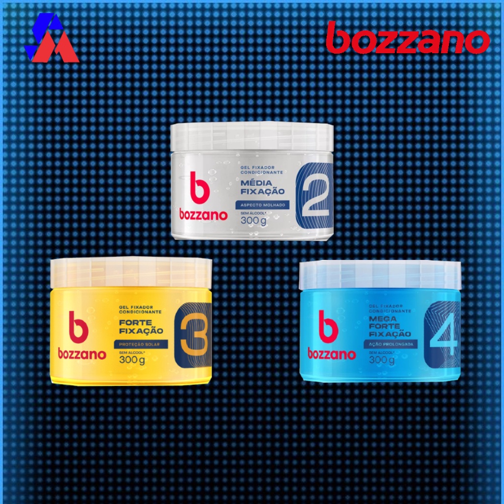 Gel Fixador Bozzano Azul Fixação Mega Forte 300g – Supermercado Bom Demais